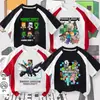 Camiseta de Verão Fina Minecraft para Meninos Manga Curta Tendência Versátil Top Infantil Meia-Manga