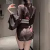 Conjunto de quimono retrô estilo japonês, lingerie pura e sedutora com decote em V profundo, tentação de uniforme apaixonada e provocante qqn