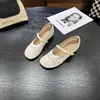 Sapatos Mary Jane Tecidos Vazados Estilo Francês com Aumento de Altura de 5cm para Mulheres, Novos Sapatos Rasos Versáteis Respiráveis de Tira Única para o Verão