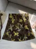 Saia plissada floral única e bonita em pintura a óleo para mulheres, saia justa estampada de calêndula estilo chinês para o verão, saia curta de chiffon