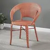 Cadeira de Rattan para Varanda Reclinável de Lazer para Uso Doméstico, Adequada para Idosos, Cadeira de Rattan Trançado para Pátio Externo com Encosto Elevado e Estrutura de Metal