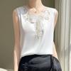 Camisola Elegante de Encaje Estilo Francés para Mujer Nuevo Estilo Verano 2024 Top de Encaje Estilo Occidental para Usar como Prenda Exterior