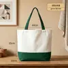 Bolsa de Lona con Bolsillo Cosido Personalizada en Blanco Bolsa de Tote de Lona DIY Impresa con Logo Bolsa de Lona de Gran Capacidad Personalizada