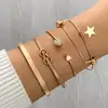 Joias Europeias e Americanas Transfronteiriças, Conjunto de Pulseiras Fashion e Criativo com Coração Cravejado de Diamantes, Pulseira de Flecha Simples e Personalizada Atacado