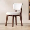 Silla de Comedor de Madera Maciza Estilo Crema, Mesa y Sillas de Comedor Modernas y Creativas, Silla de Diseñador para Hogar y Restaurante, Silla de Bolso Suave de Lujo Ligero de Gama Alta