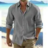 Comércio Exterior Europeu e Americano AliExpress Camisa Masculina de Manga Longa Cor Sólida Casual Algodão Linho Camisa Fábrica de Origem Atacado Uma Peça