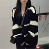Cárdigan de punto informal con cuello en V 2026 primavera, otoño, invierno nuevo estilo japonés holgado extragrande dulce suéter abrigo para mujer