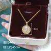 Populares Aretes Ovalados de Diamante con Incrustaciones de Encaje Transfronterizos Collar de Oro de Arena Vietnamita de Moda Joyería de Oro Imitación Duradera que No se Desvanece
