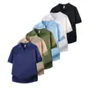 2026 Novo Estilo Camisa Polo de Seda de Gelo Manga Curta Masculina Verão Fresca Tendência Marca Manga Meia Manga Roupas Estilo Retrô Caimento Solto para Adolescentes