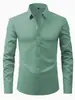 Camisa Social Masculina Branca de Manga Longa Anti-Amasso Formal de Negócios Slim Fit Estilo Coreano Profissional para Escritório Casual