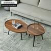 Mesa de centro nórdica ligera de lujo para sala de estar de apartamento pequeño, mesa de centro sencilla y moderna para dormitorio, sofá creativo, mesa auxiliar, mesa de té ovalada