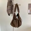 Bolsa Plissada com Cordão Estampa Leopardo Retrô Personalizada com Grande Capacidade para Uso Diário e no Trabalho de Mulheres, Bolsa Transversal de Ombro