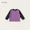 Piezas de 1,5 kgRopa para niños, camisetas para niños, tops de otoño para niñas, tops versátiles de cuello redondo, camisetas básicas de manga larga para niños