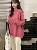 Camiseta Diaria para Ir al Trabajo para Mujer, Manga Larga, Estilo Otoño 2025, Estilo Coreano, Holgada de Longitud Media, Top Camiseta Blanca para Capa Interior