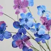 Flor de Orquídea de Seda Artificial, Tallo Único con Pétalos de Plástico, Decoración para Salón de Bodas, Flor Artificial, Varios Colores Disponibles, Flor para Manualidades