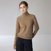 ¡Elegante y versátil! Suéter de cuello alto para mujer de cachemira, estilo suelto y casual, top tipo camisa base suave de manga larga