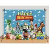 Telón de fondo de Toy Story de Dibujos Animados Suministros de Decoración para Fiesta de Cumpleaños Infantil Montaje de Escena Pancarta de Cumpleaños