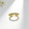 Anillo Abierto Trenzado Cepillado Exquisito de Lujo Ligero Estilo Vintage, Joyería de Anillo Ajustable Unisex Retro Personalizado