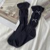 Calcetines de ballet con lazo para mujer, de longitud media, finos, de algodón puro, estilo japonés, de malla blanca, con boca de burbuja, para verano