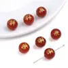 8-10mm Ágata Vermelha Natural Estampada a Quente Doze Signos Contas Soltas Redondas Material para Pulseira Colar DIY Decoração