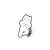 [Liquidación] Broche Gato Blanco de Yoga Lindo Insignia de Comercio Transfronterizo Europeo y Americano Accesorio Personalizado de Bolsa de Gato Deportivo