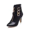 Botas para mujer para comercio exterior, botas cortas de talla grande 40-45, botas cortas de punta fina de talla grande, zapatos de tacón alto para mujer