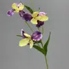 Flores de orquídea íris artificiais em estilo de pintura a óleo para palco de casamento, materiais florais artificiais para arranjo de cena de banquete de casamento, flores de decoração suaves