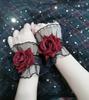 Manga de encaje para muñeca lolita lolita oscura para mujer vestido de color vino tinto con rosas sobrefalda temperamento Súper