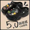 Zuecos de Mujer Estilo Nuevo para Verano 2026, Sandalias de Playa Antideslizantes, Pantuflas de Eva de Suela Gruesa que Aumentan la Altura, de Punta Cerrada