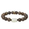 Pulsera de jade Hetian de madera de agarwood para mujer Año del Dragón regalo de dragón cuentas de Buda cuentas de la suerte lucky original
