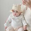 Chapéu de bebê primavera e outono pequeno mês idade masculino bebê outono e inverno recém-nascido infantil chapéu de pescador crianças ajustável algodão