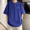 Camiseta de Manga Curta para Meninos, Marca da Moda, Versátil, Caimento Solto, Cor Lisa de Verão, Novo Estilo 2022, Camiseta Juvenil Super Popular