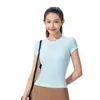 Top Deportivo de Manga Corta Transpirable y Absorbente del Sudor para Mujer Yoga Running Entrenamiento Camiseta Adelgazante