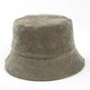Sombrero de Pescador de Pana de Doble Cara Estilo Japonés Estilo Coreano Moda Versátil Color Puro Plato Ligero Sombrero de Cubeta para Hombre y Mujer Sombrero Casual para el Sol