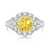 Anillo de girasol con corte de fuegos artificiales de piedras preciosas coloridas, superventas europeo y americano transfronterizo para mujer, joyería electrochapada en oro real, transmisión en vivo y dropshipping