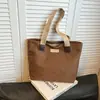 Moda Otoño e Invierno 2024 Nueva Bolso de Lana para Mujer Simple Engrosado Gran Capacidad Bolso de Hombro y Mano Bolso Tote Vintage