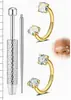 Novo Argola de Nariz em Aço Inoxidável Transfronteiriça 20g com Zircônia Dupla Barra C Argola Versátil para Cartilagem Auricular Joia para Piercing Corporal Ornamento Nasal em Estoque
