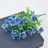 Atacado Transfronteiriço 7 Garfos Eucalipto Flor Artificial Margarida Pequena Ameixa Tecido Buquê de Exterior Decoração de Planta