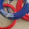 Tubo de Politetrafluoretileno (PTFE) Vermelho e Azul, Tubo de Teflon com Malha Externa de Fio de Algodão Resistente à Corrosão em Aço Inoxidável, Mangueira Flexível Resistente a Altas Temperaturas
