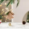 Popular Colgante de Campana de Peluche para Árbol de Navidad Transfronterizo Decoración de Árbol de Navidad Colgante de Campana con Lazo Decoración Navideña