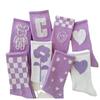 Corea del Sur ins calcetines modernos morados con flor de amor para mujer a media pantorrilla estilo dulce universitario lindos calcetines deportivos