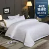 Ropa de cama de hotel B&B, Sábanas, Fundas de edredón, Juego de cuatro piezas de raya de satén, Ropa de cama de hotel, Algodón puro, Juego de cuatro piezas Blanco Crucero