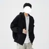 Sudadera con capucha y tapeta angulada para hombre, adecuada para primavera y otoño, estilo American high street, chaqueta cárdigan para pareja, prenda exterior casual resistente de corte holgado