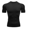 Ropa Ajustada Profesional Manga Corta Ropa de Fitness para Hombres Ropa de Secado Rápido Ropa de Entrenamiento Deportivo Top Alta Elasticidad Correr Baloncesto Ropa de Compresión