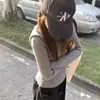 2025 Novo Outono e Inverno Tricô de Lã Pura Feminino com Capuz Listrado Slim Cor Pura Simples Manga Longa Blusa de Base