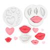 Arcilla de Chocolate para Manualidades Tamaño 8 Corazón Labios Día de San Valentín Decoración para Pastel Fondant Molde de Silicona
