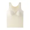 Chaleco sin costuras, cálido, de cuello en V para mujer, con copas incorporadas en el pecho, un nuevo estilo para otoño e invierno, que elimina la necesidad de un sujetador aparte y proporciona aislamiento térmico como capa base.