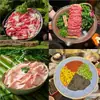 Restaurante de hot pot moderno estilo montanha, louça criativa, pratos com gelo seco para shabu-shabu de carne, travessa comercial de cogumelos e vegetais