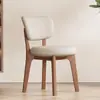 Silla de Comedor Nórdica de Madera Maciza de Caucho para Uso Doméstico, Hotel de Lujo Ligero, Restaurante, Cafetería, Estudio, Silla de Ocio con Respaldo Suave Acolchado