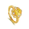 Nueva Colección de Anillos de Piedras Preciosas de Color, Diseño Geométrico Nicho Chapado en Oro Cobre, Micro-Incrustado Imitación Moissanita, Anillo de Zirconio de Alto Carbono, Flor de Hielo